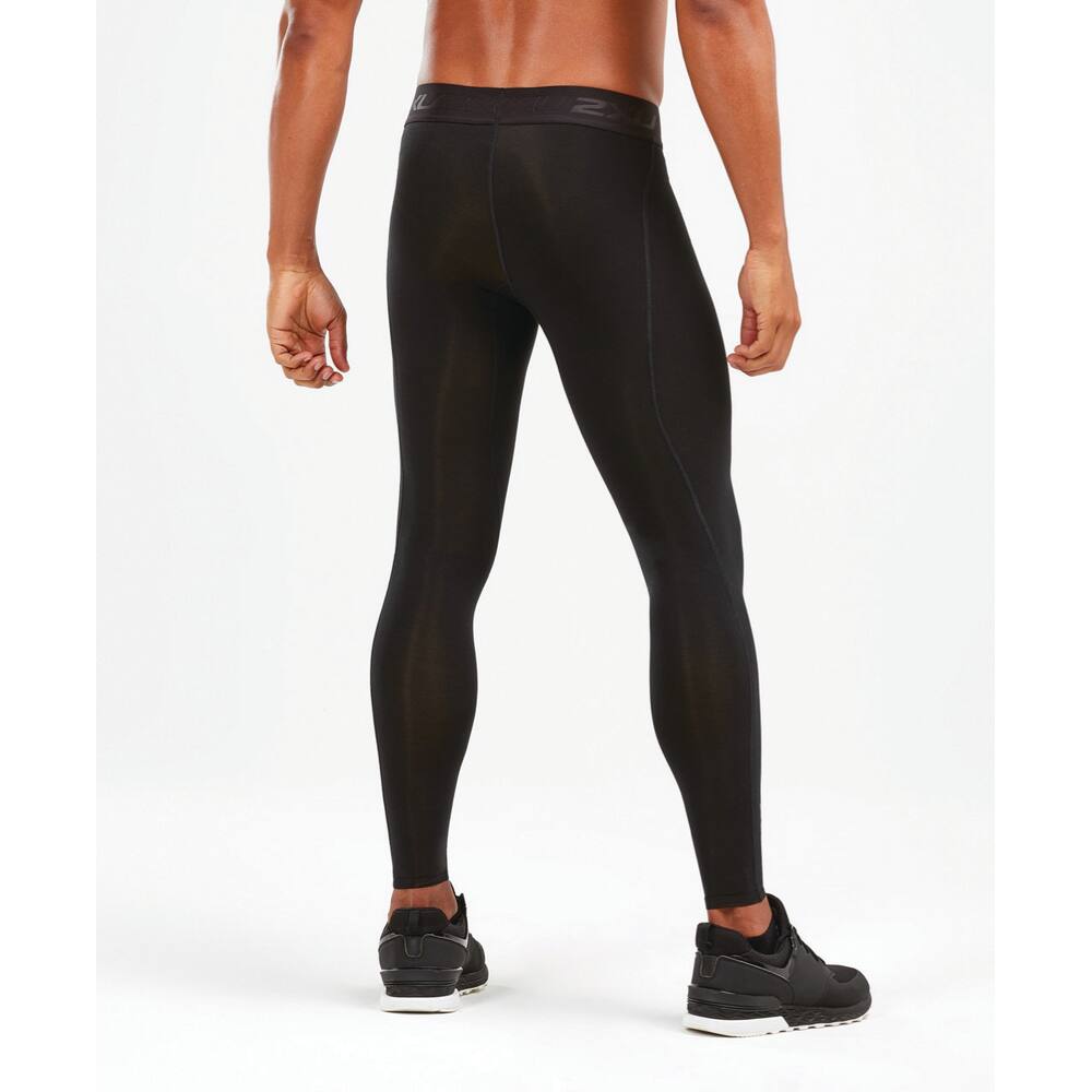 2XU Flight Compression Tights, Laufhose, Herren, Black/Black