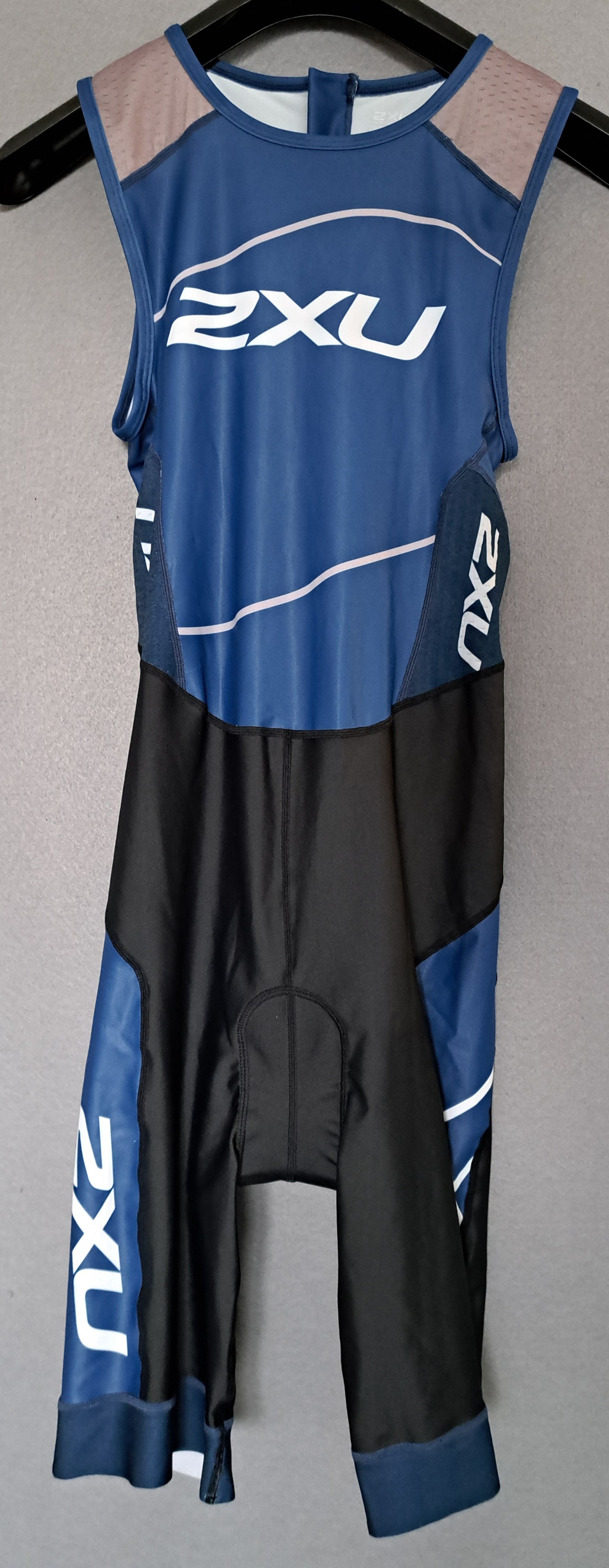 2XU Perform Rear Zip Trisuit, Herren, Black/Blue