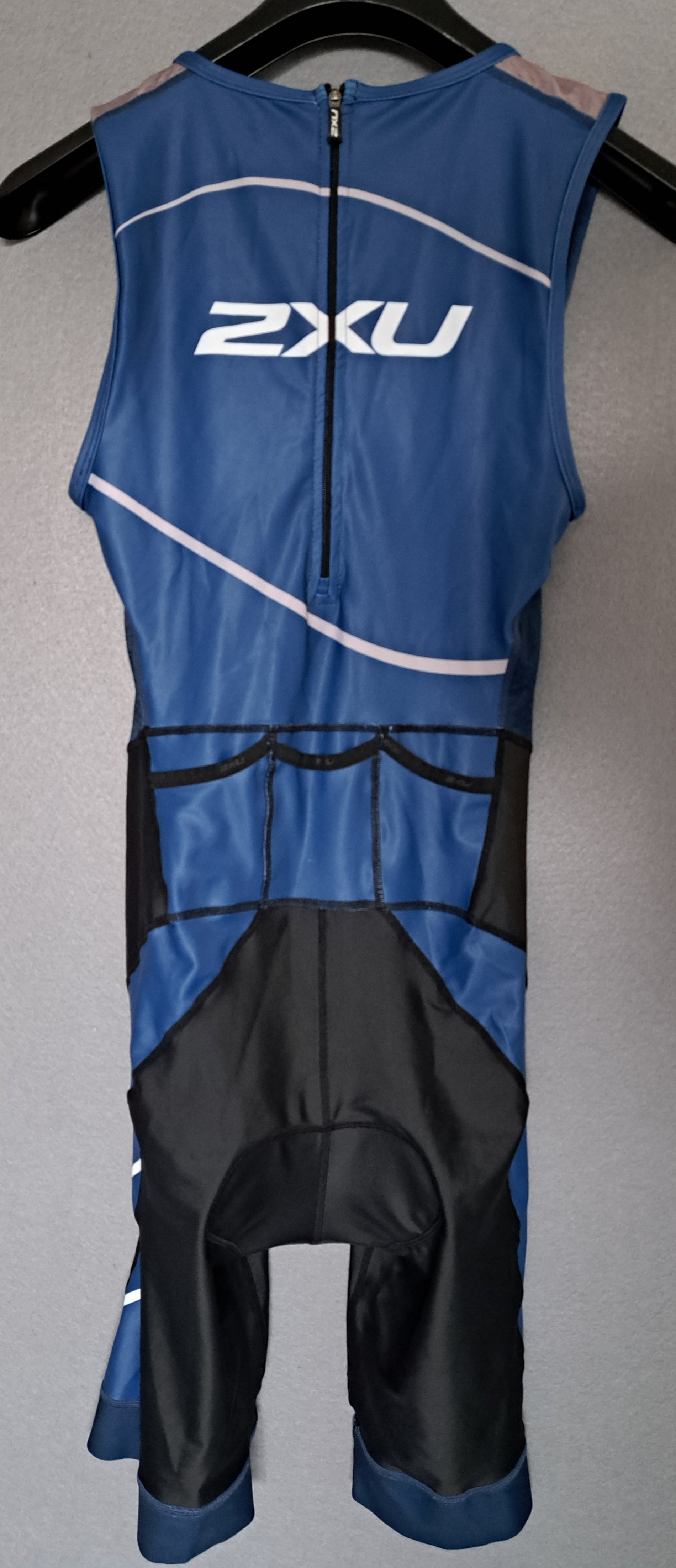 2XU Perform Rear Zip Trisuit, Herren, Black/Blue