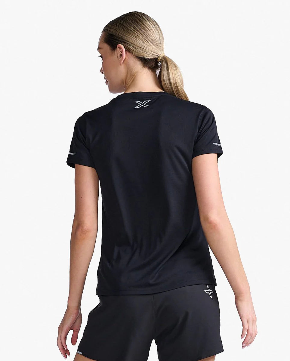 2XU Aero Tee, Laufshirt, Damen, Black/Silver Reflective