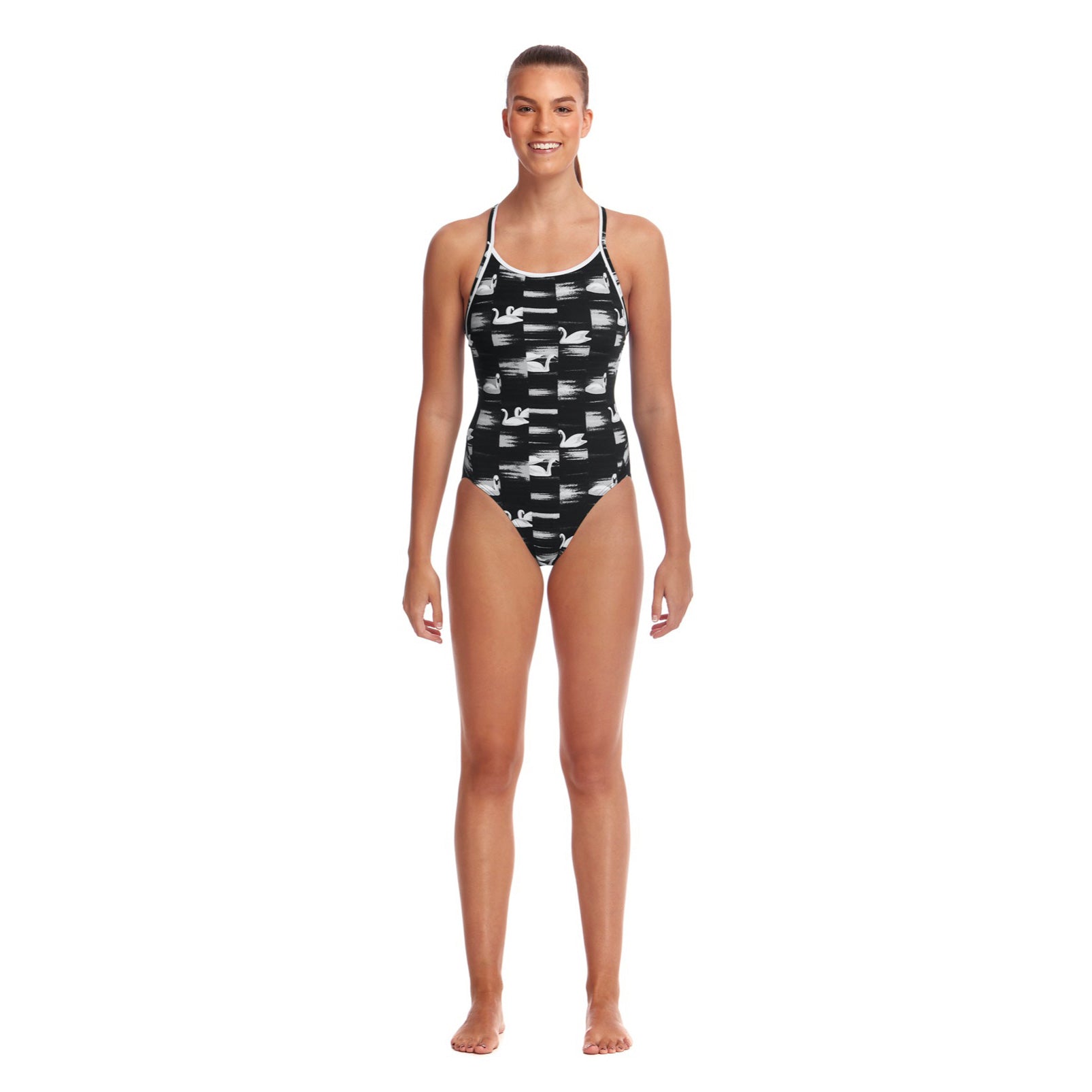 Way Funky Funkita Diamond Back One Piece Black Swan, Badeanzug, Damen