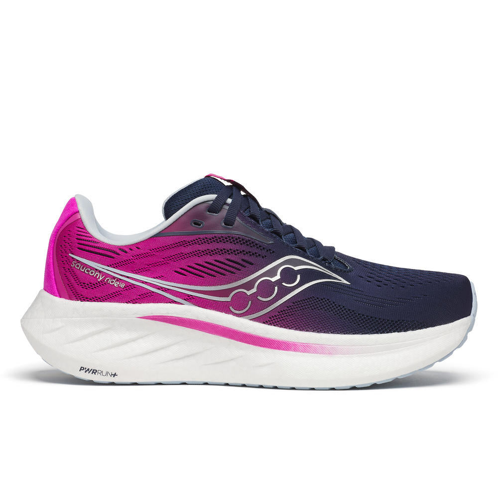 Saucony Ride 18, Laufschuh, Damen, NAVY/ FUCHSIA