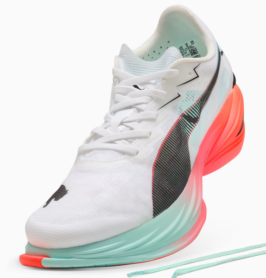Puma FAST-R NITRO Elite 3, Laufschuhe, Herren, Puma White/Glowing Red/Mint Melt