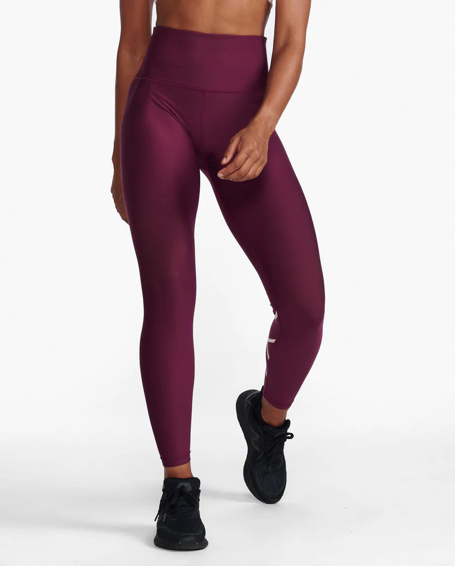 2XU Aero Sculpt Hi-Rise Compression Tights, Damen, Mulberry/Peach