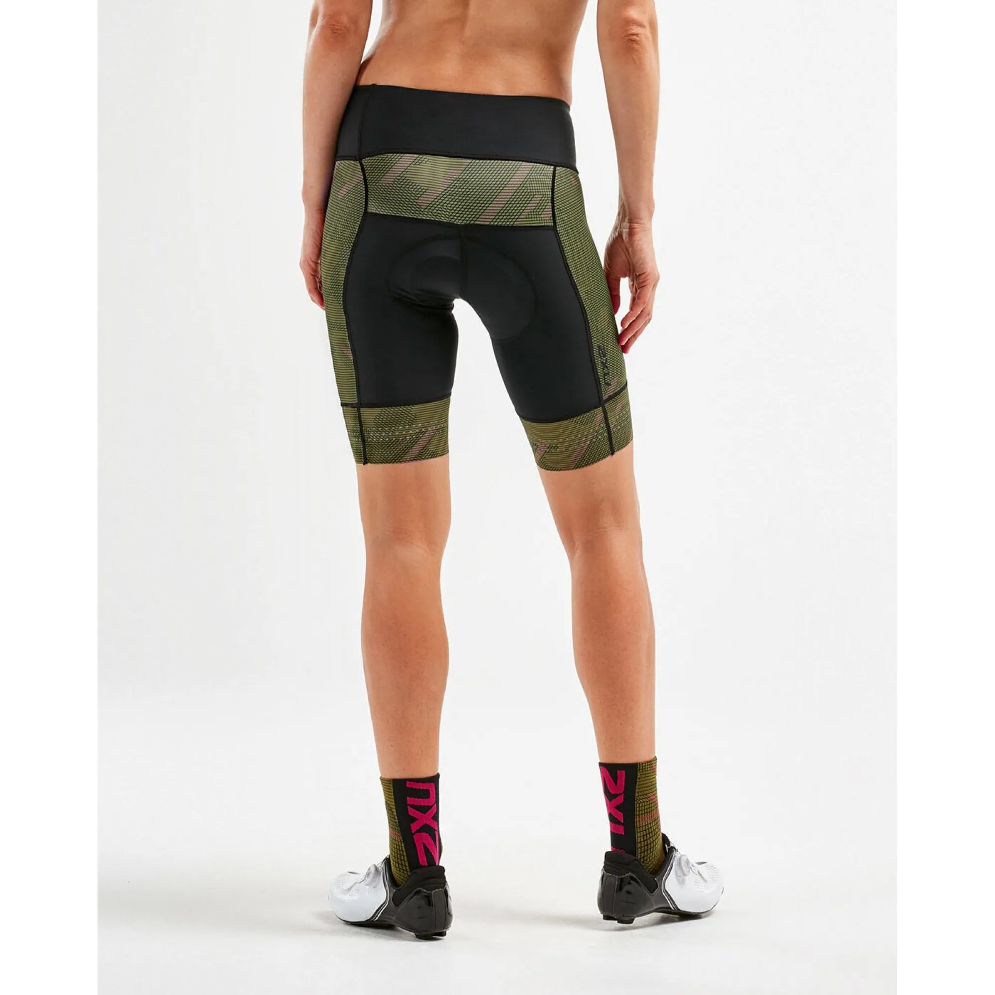 2XU Elite Cycle Shorts, Damen, Black/Linear Camo Large