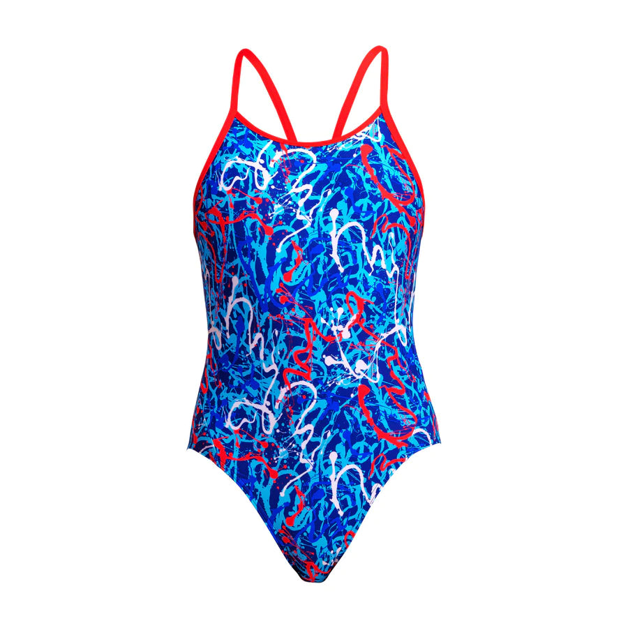 Way Funky Funkita Diamond Back One Piece Mr Squiggle, Badeanzug, Kinder