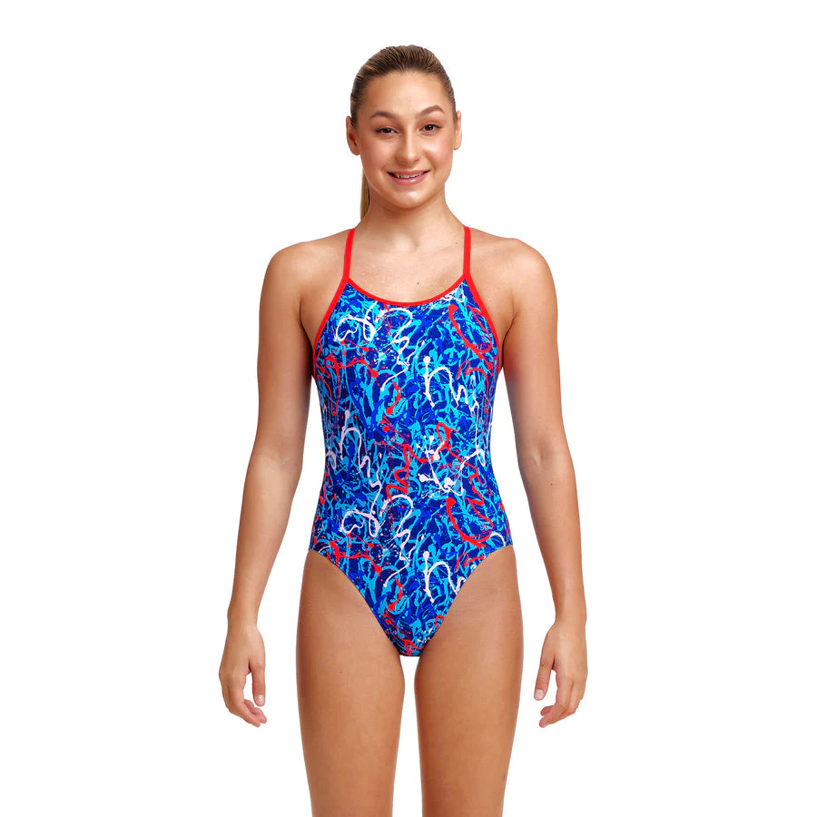 Way Funky Funkita Diamond Back One Piece Mr Squiggle, Badeanzug, Kinder