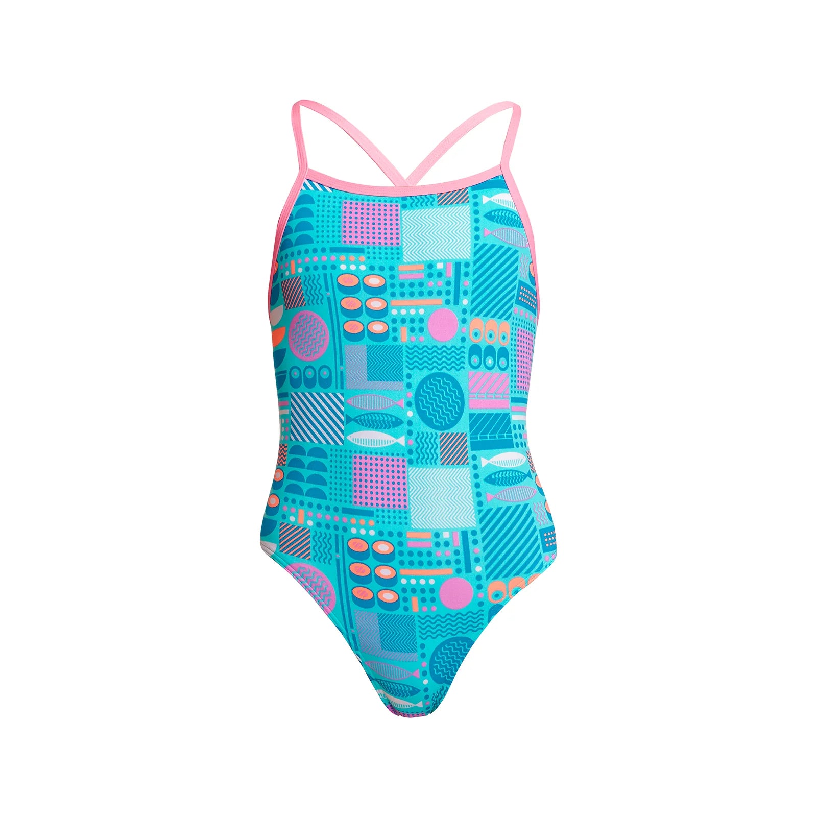 Way Funky Funkita Tie Me Tight One Piece Sushi Smooshy, Badeanzug, Kinder