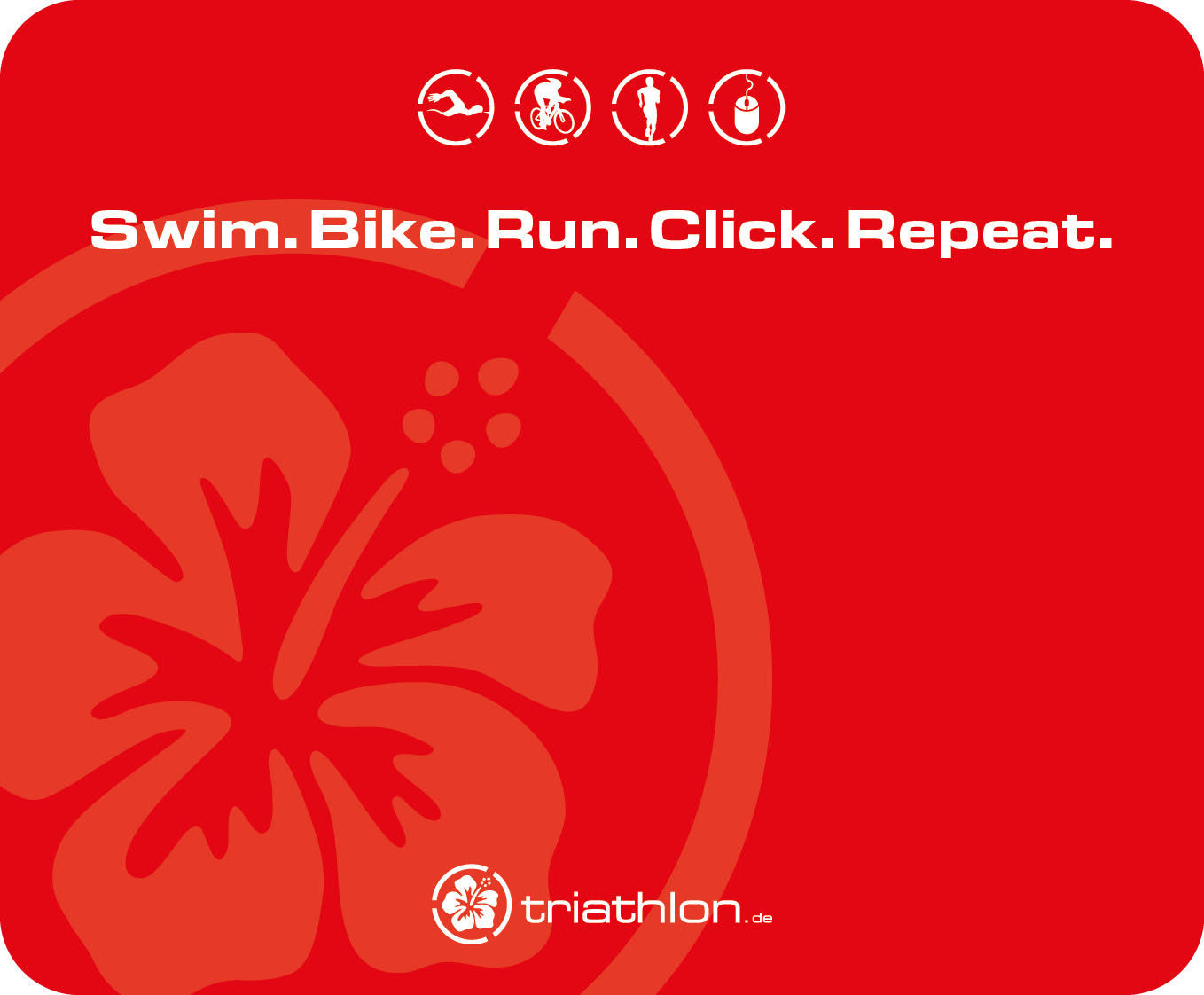 triathlon.de Mousepad swim.bike.run.click.repeat, red/white