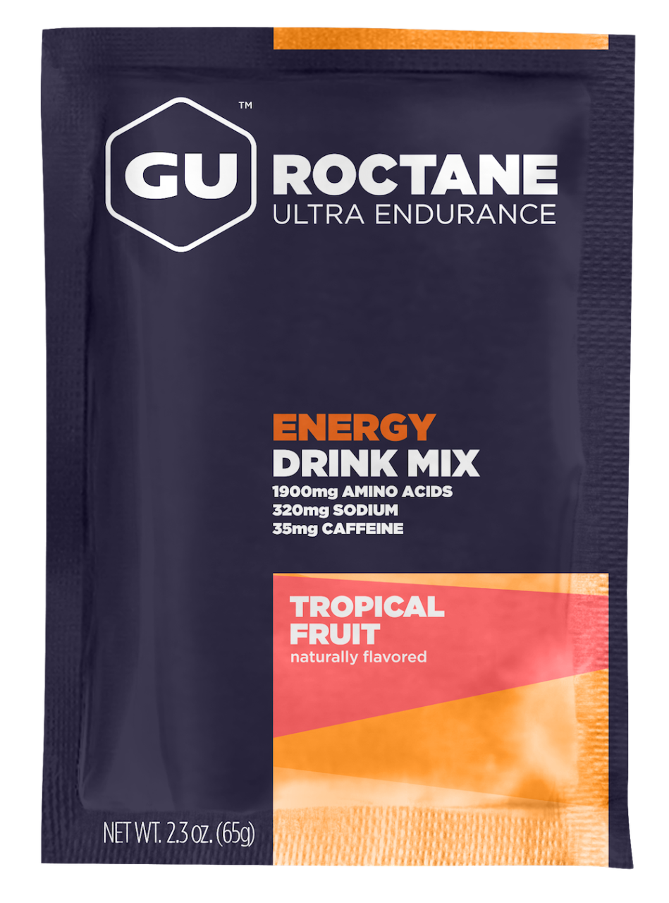 GU Roctane Drink, Tropical Fruit, 65g, electrolyte powder