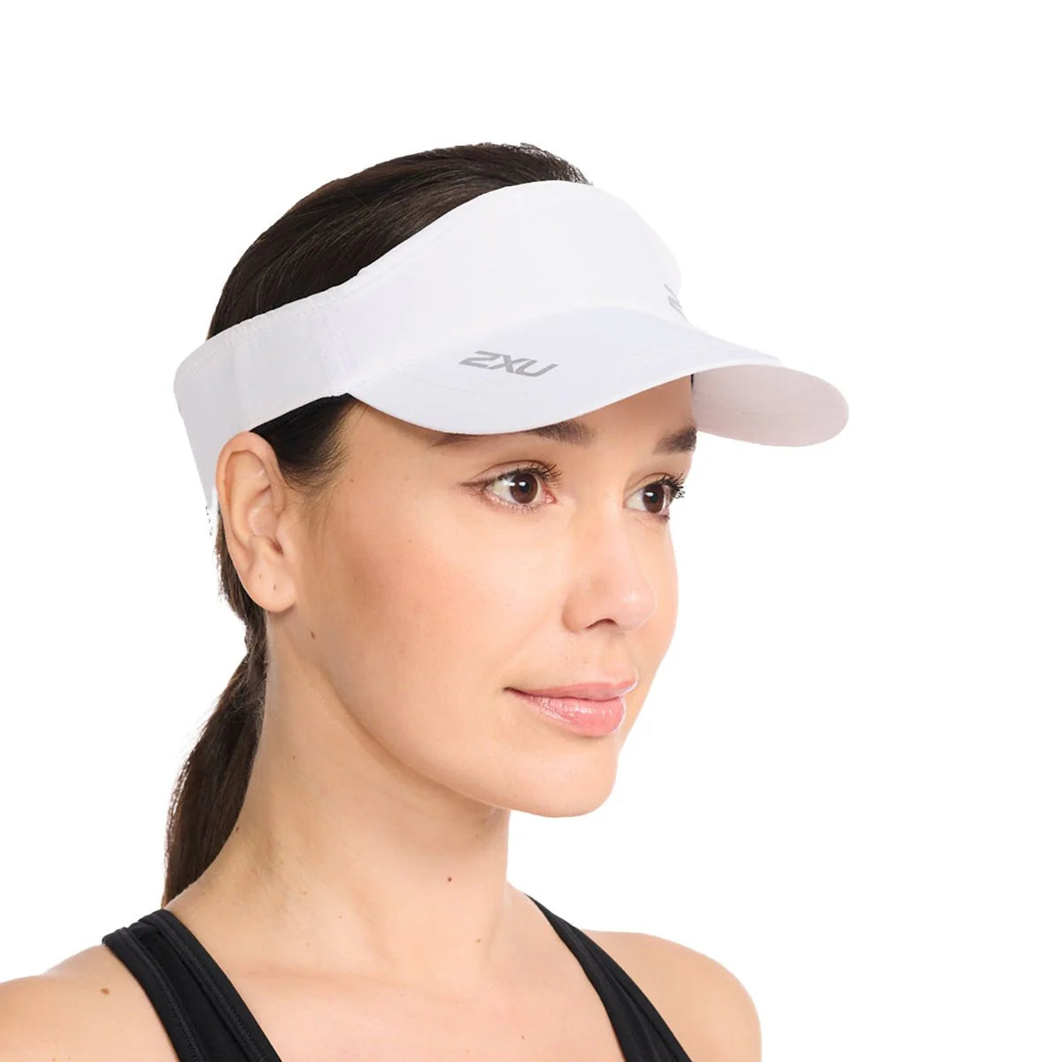 2XU Run Visor Unisex Weiß