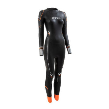 ZONE3 Women's Thermal Aspire Wetsuit, Neoprenanzug, Damen, black/orange