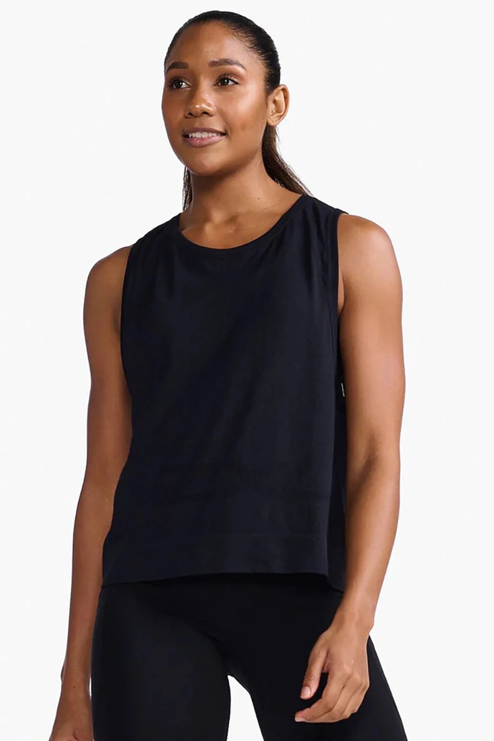 2XU Motion Tech Tank, Damen, Black/Black