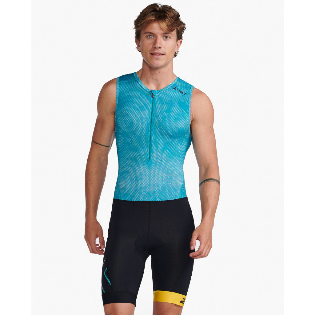 2XU Core Trisuit, Herren, black/pacific, schwarz/blau