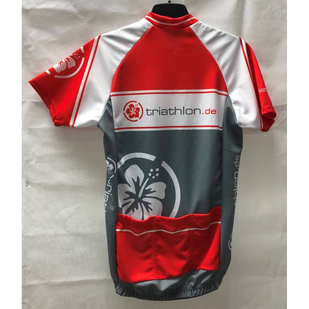 triathlon.de Basic Radtrikot, Herren, grau/weiß/rot