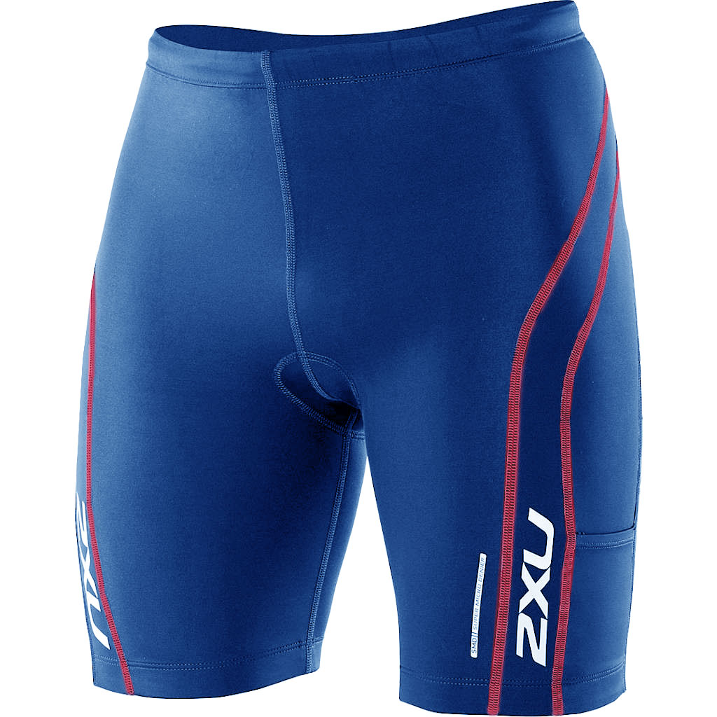 2XU Comp Tri Short + Pockets, Herren, blau/rot