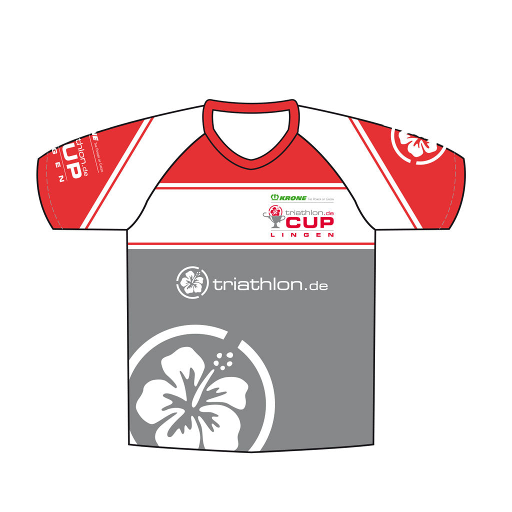 triathlon.de Cup Lingen 2019, Laufshirt, Damen, grau/rot/weiß