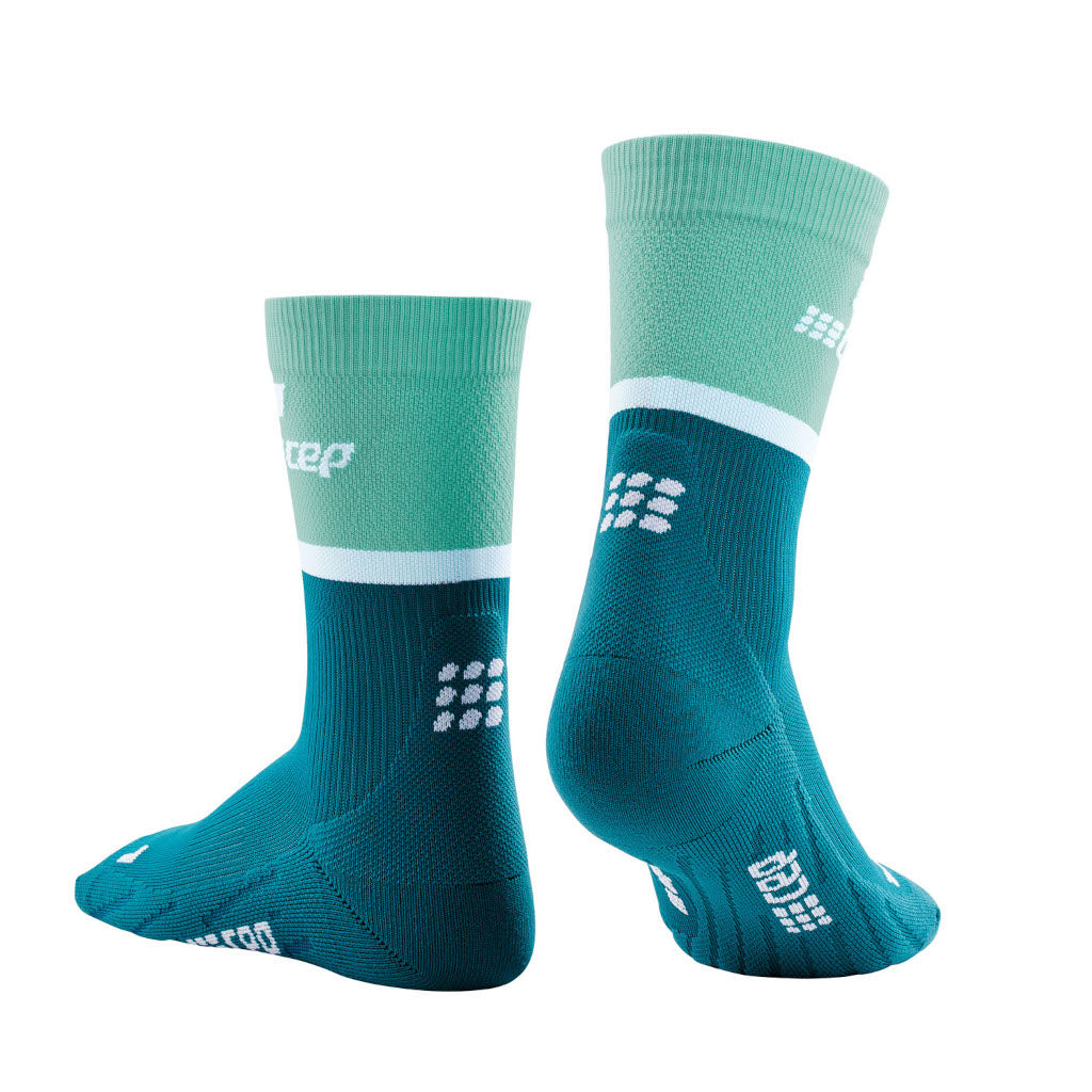 CEP The Run Compression Socks - Mid Cut, Herren, ocean/petrol, hellblau/petrol