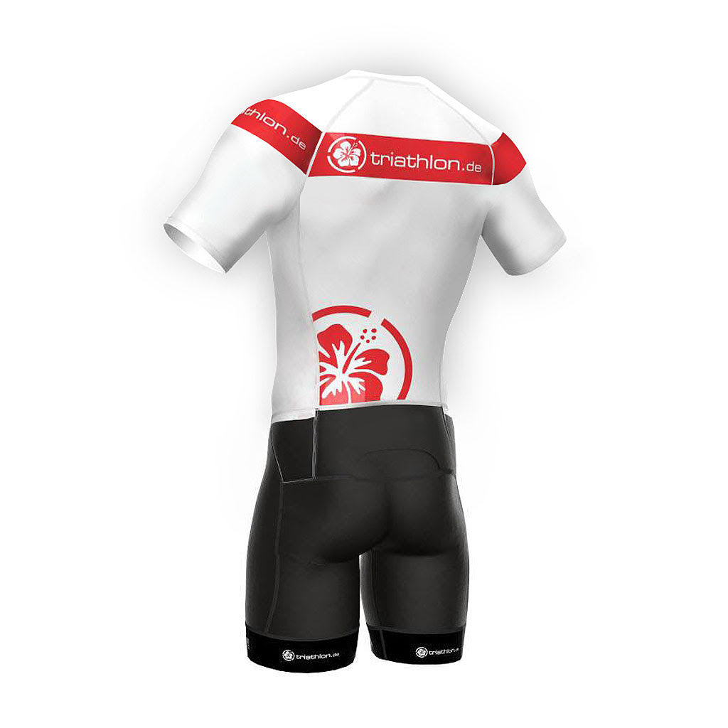 triathlon.de Elite AeroSuit, Herren, weiß/rot