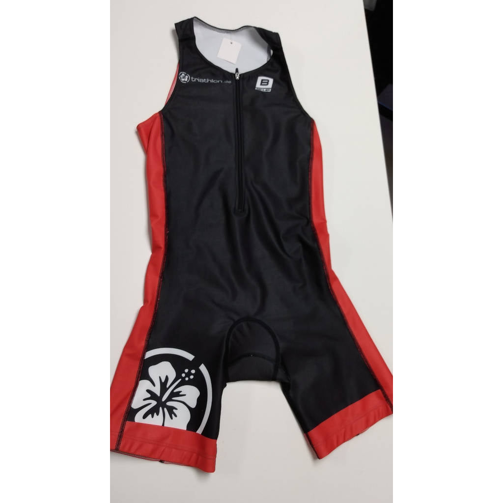 triathlon.de Frontzip Basic TriSuit, Herren, schwarz/rot