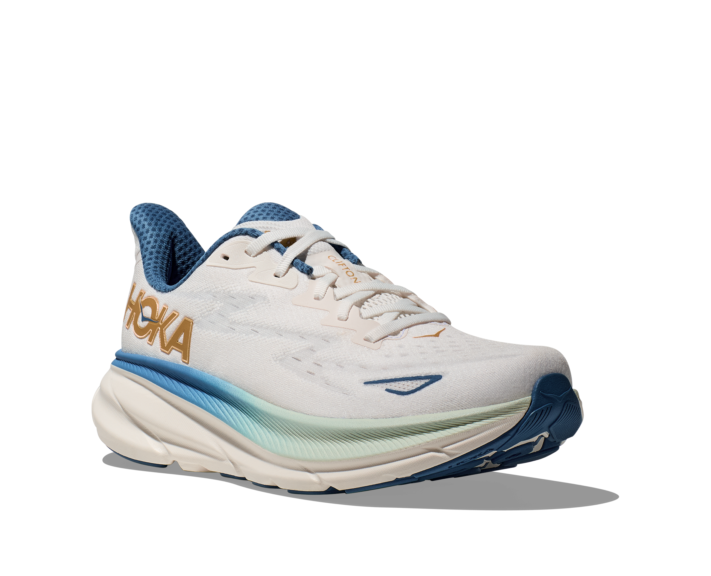 Hoka Clifton 9, Laufschuh, Herren, Frost/Gold