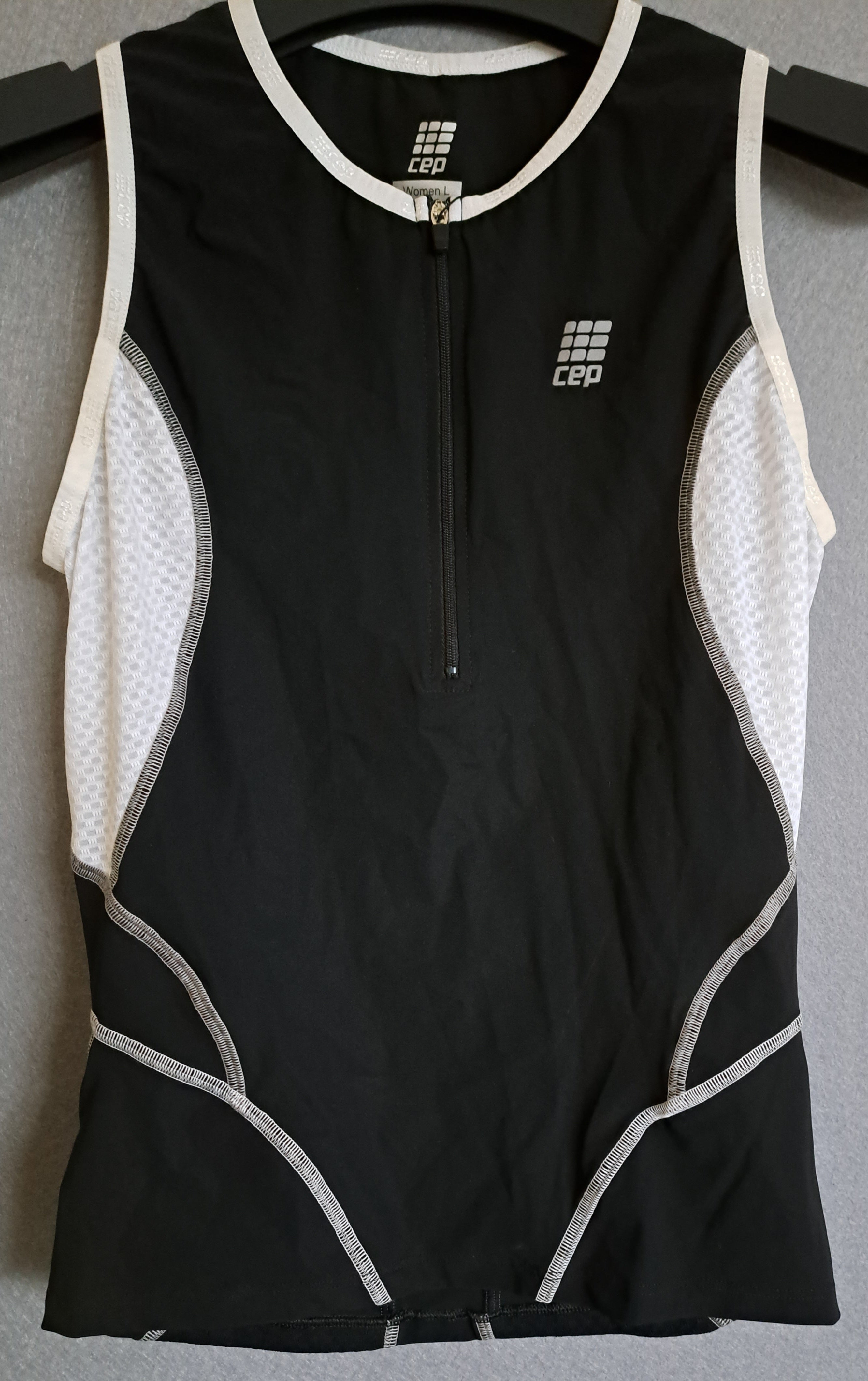 CEP Active Tri Singlet, Damen, schwarz/weiß