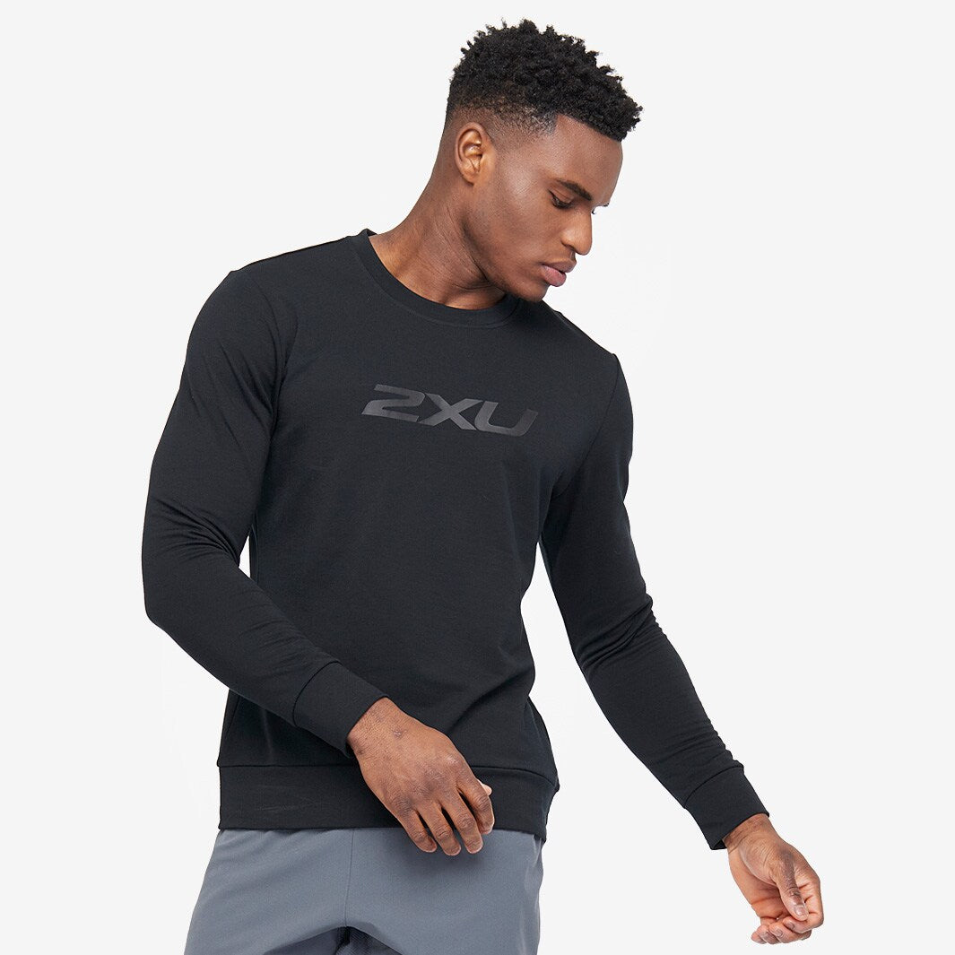 2XU Transit Longsleeve Crew, Herren, Black