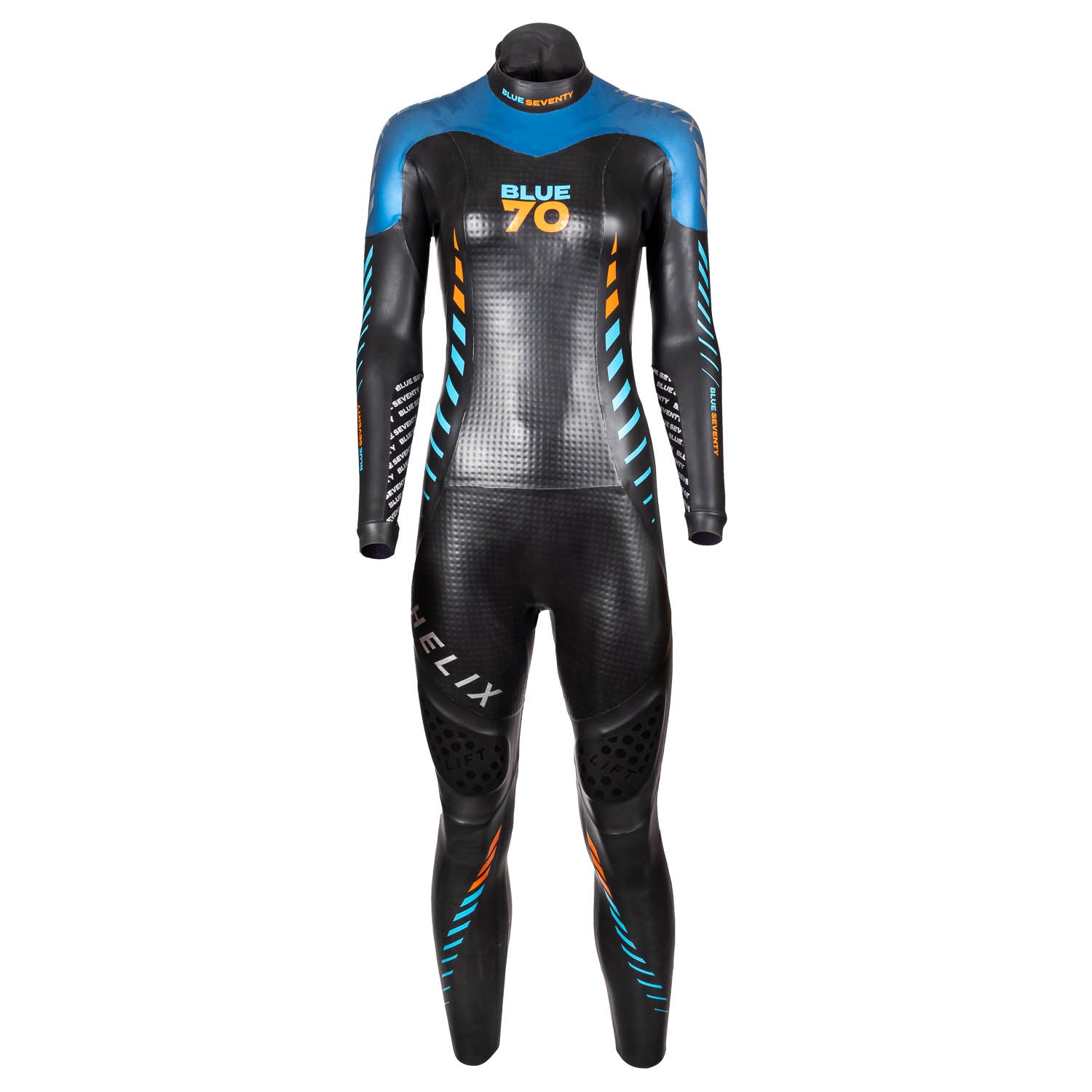 Blueseventy Helix Fullsuit, Neoprenanzug, schwarz/blau/orange, Damen, 2025