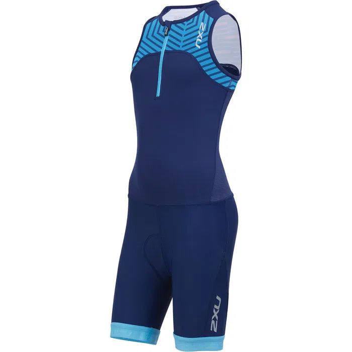 2XU Active Youth Trisuit, Kinder, Navy/Aquablue Lapis Print