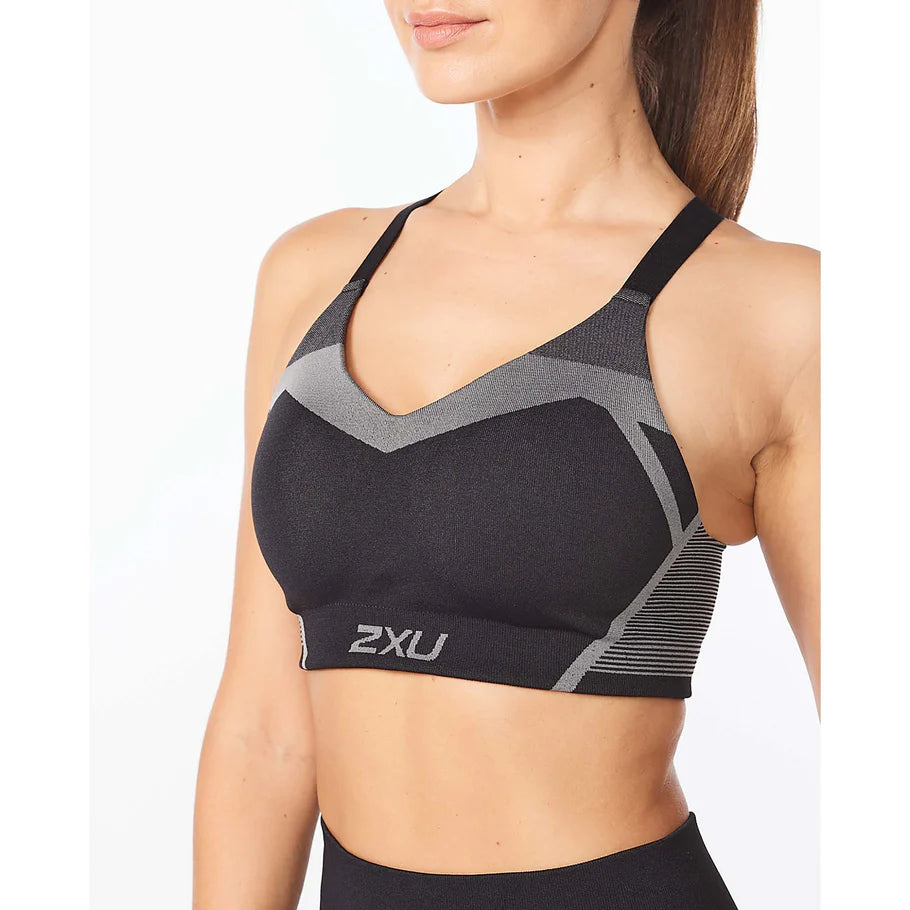 2XU Motion Tech Bra, Damen, Black/Turbulence