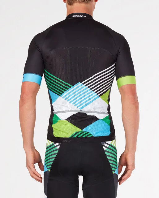 2XU Sub Cycle Jersey Full Zip Trikot, Black/Green Shapemania