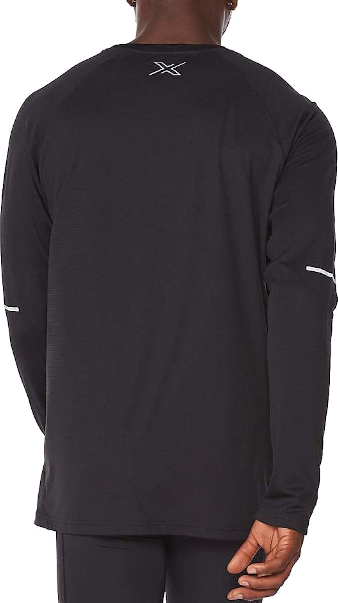 2XU Aero Longsleeve, Herren, Black/Silver Reflective