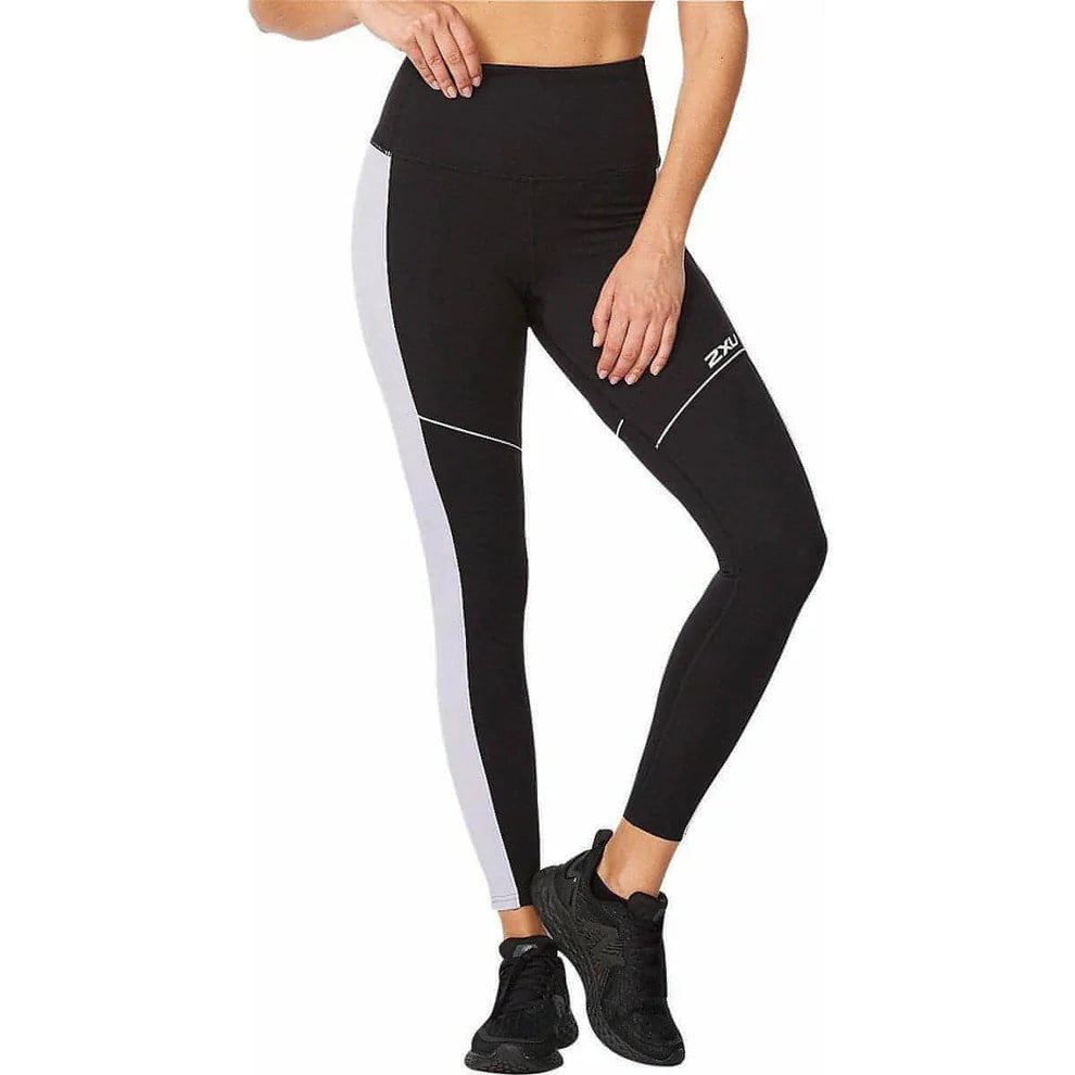 2XU Damen Form Pop Seam Hi-Rise Compression Tights, Black/Lavendust