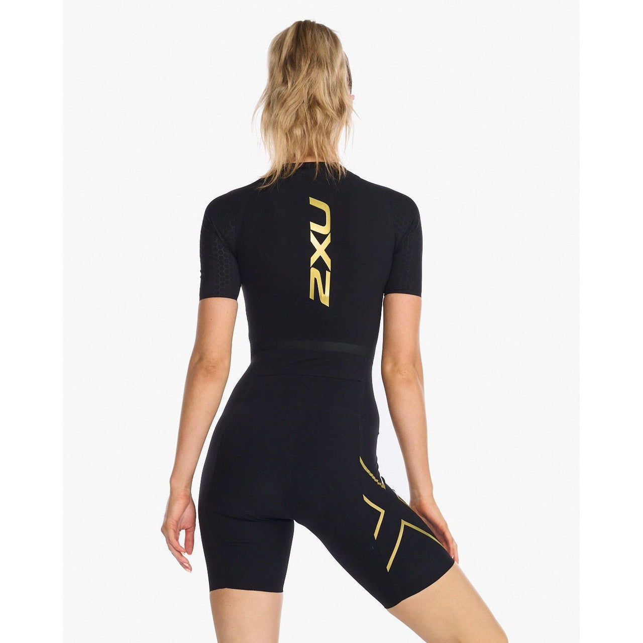 2XU Light Speed Tech Sleeved Trisuit, Damen, Black/Copper Reflective