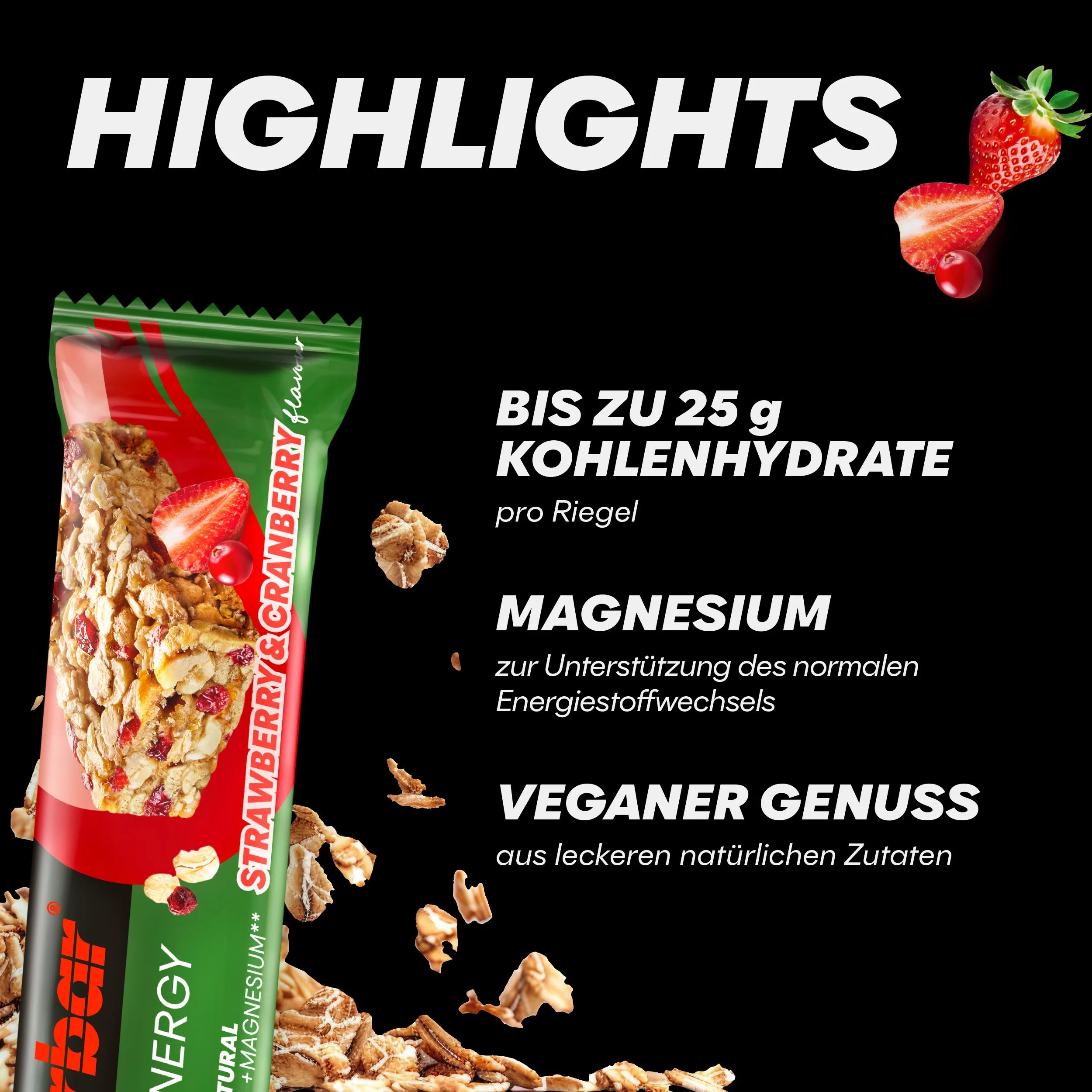 Powerbar Natural Energy Cereal Riegel, Strawberry & Cranberry