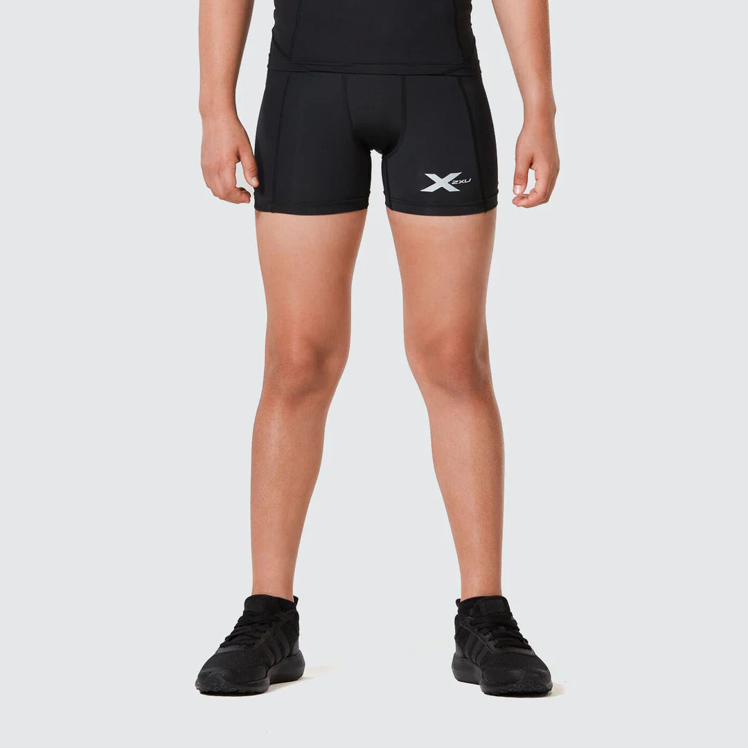 2XU Boys Compression 1/2 Short, Jungen, Black/Black