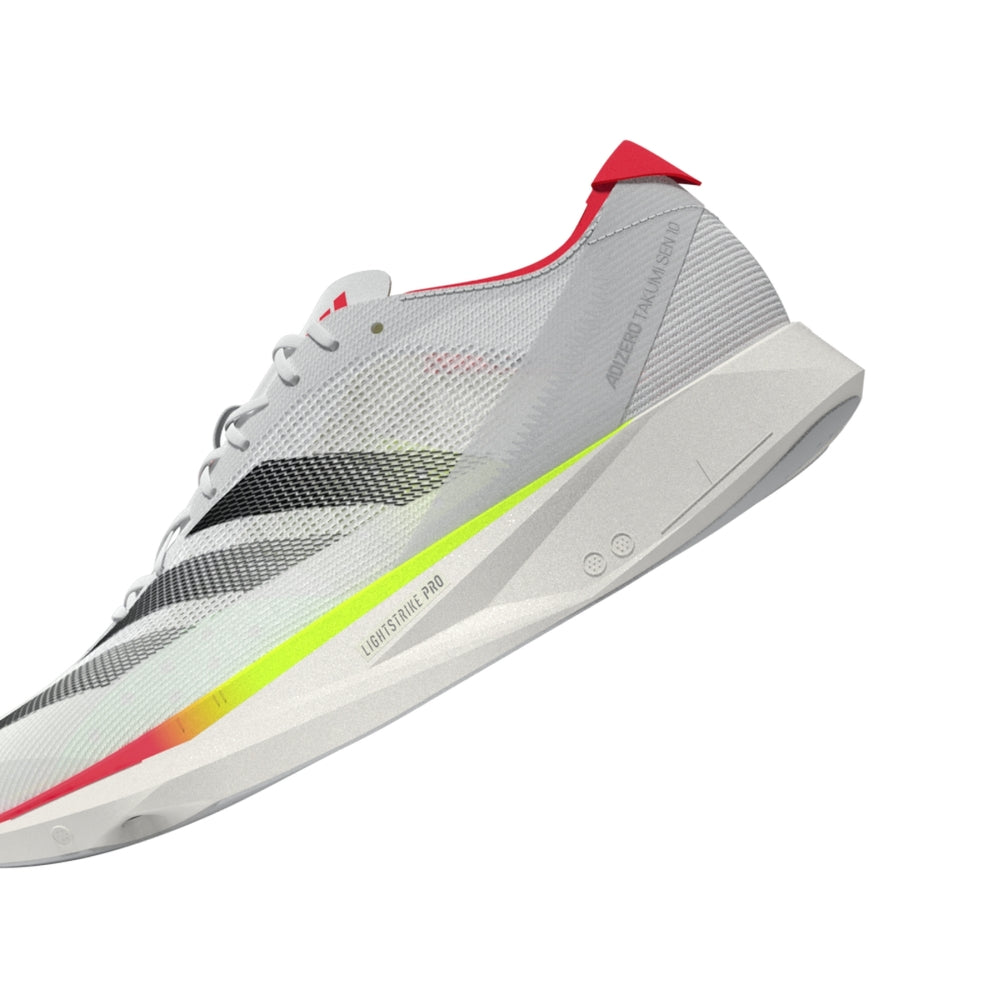 Adidas ADIZERO TAKUMI SEN 10, Laufschuh, Damen, Cloud White/Core Black/Lucid Red