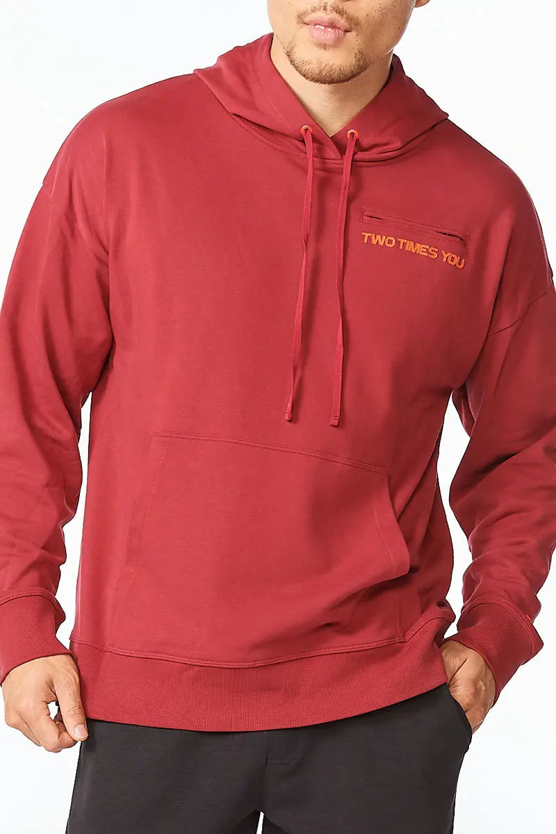 2XU Contender Oversized Hoodie, Herren, Rhubarb/Fiesta