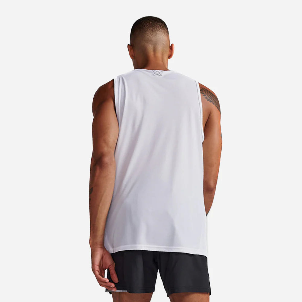 2XU Aero Tank, Herren, White/Silver Reflective