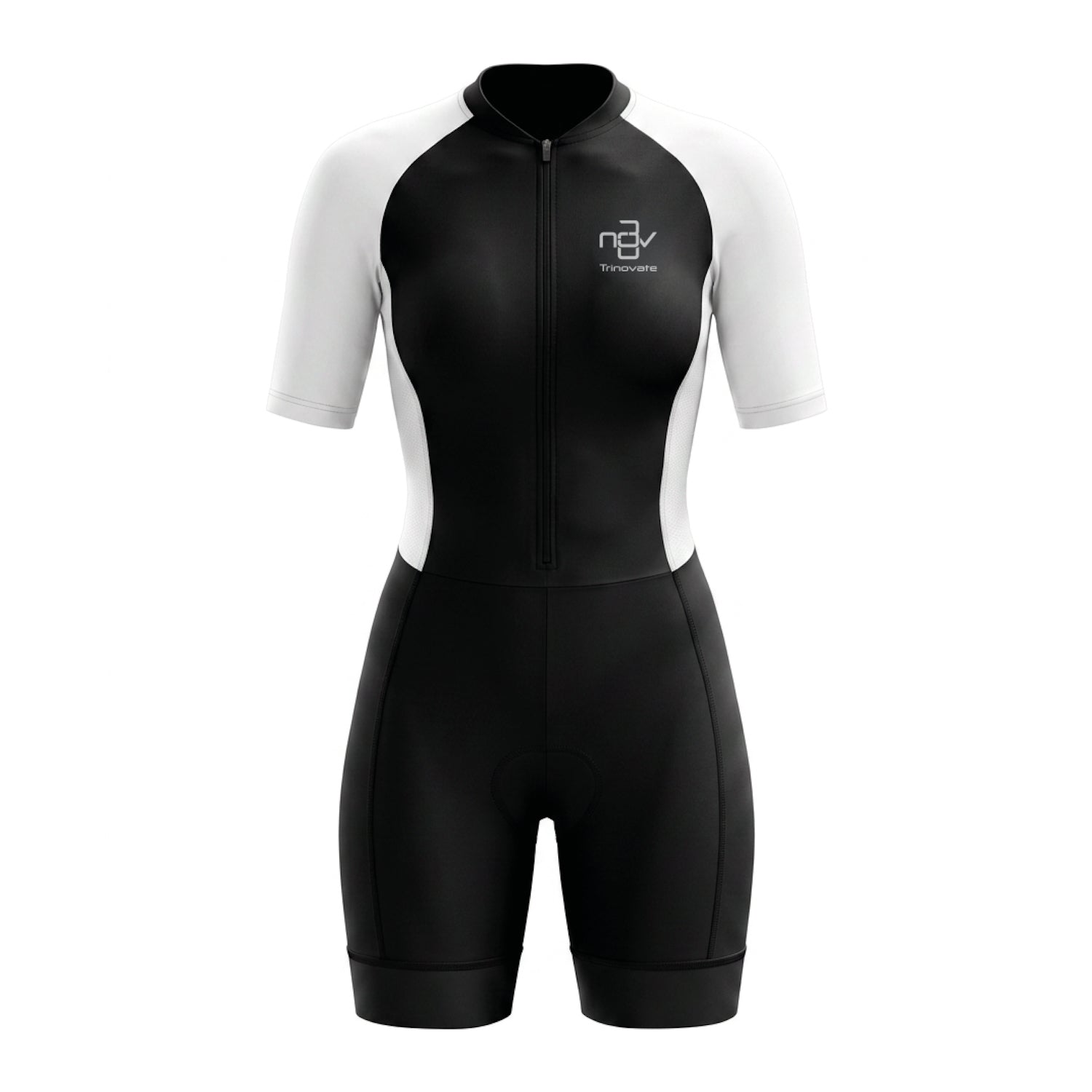 Trinovate Essential Aero Sleeved Trisuit, Damen, midnight-black, Ansicht von vorn