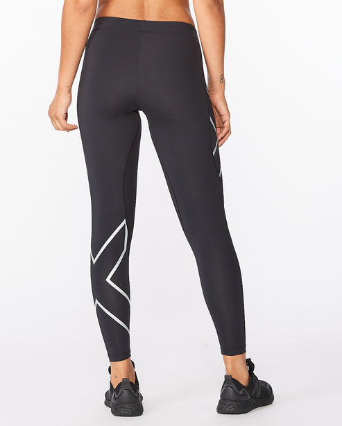 2XU Core Compression Tights, Damen, schwarz/silver, Black/Silver