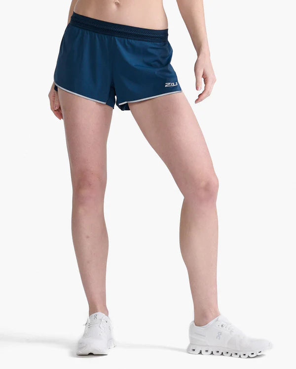 2XU Light Speed 3 Inch Shorts, Damen, Moonlight/Silver Reflective