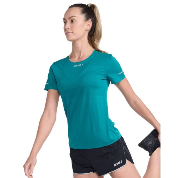 2XU Light Speed Tech Tee, T-Shirt, Damen, Jade/Silver Reflective