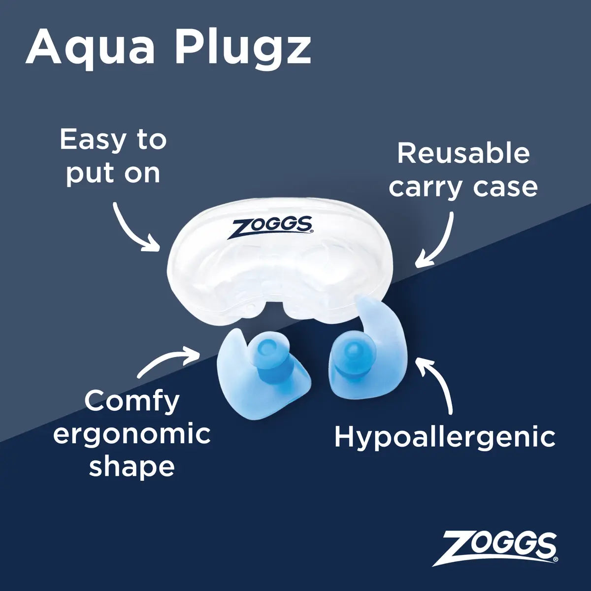 Zoggs Aqua Plugz, Ohrenstöpsel, blau