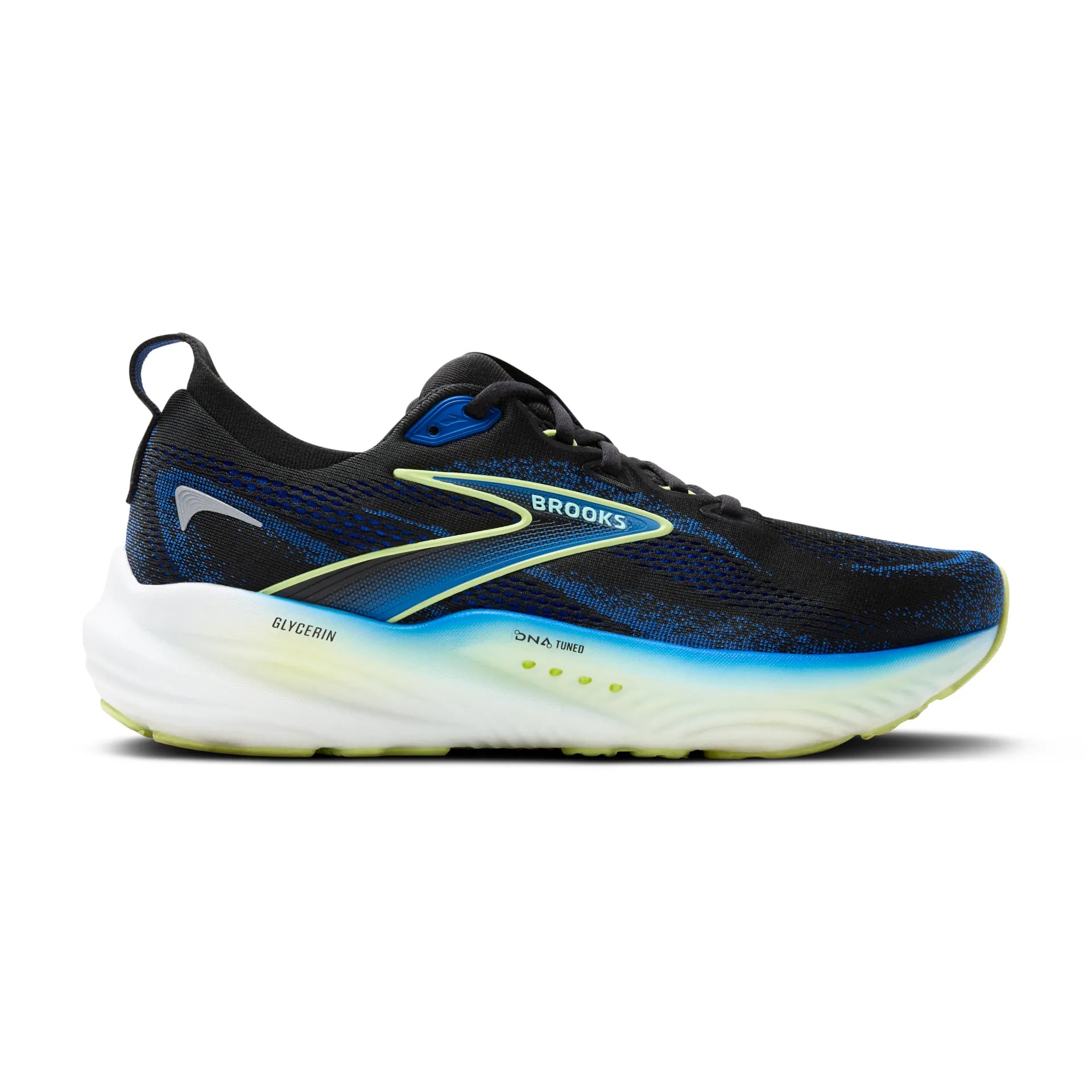 Brooks Glycerin 22, Laufschuh, Herren, Black/Cobalt/Neo Yellow