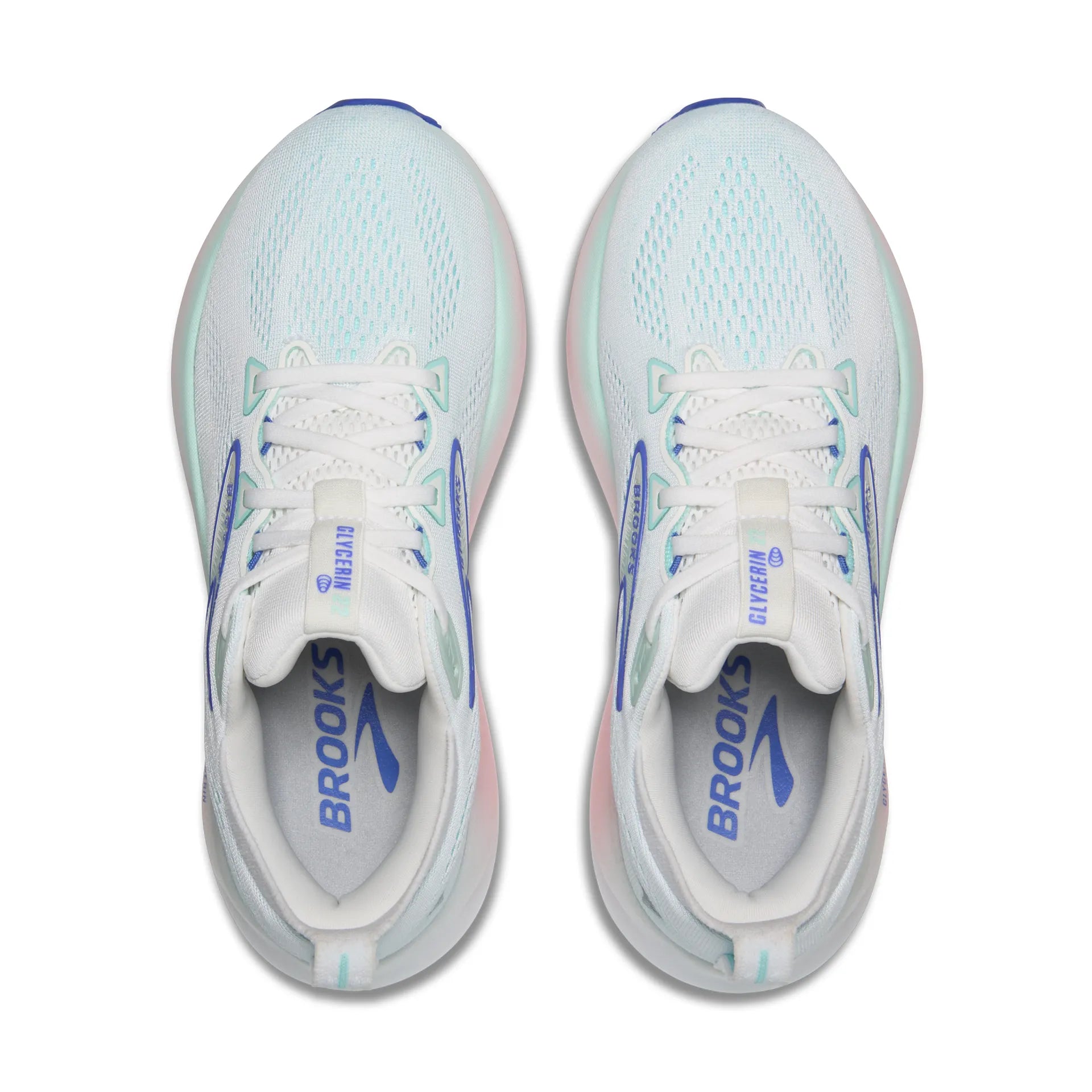 Brooks Glycerin 22, Laufschuh, Damen, White/Limpet Shell/Ampero Blue