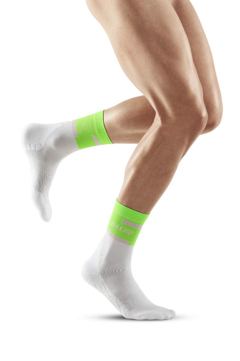 CEP The Run Compression Socks - Mid Cut, Herren, grün/weiß