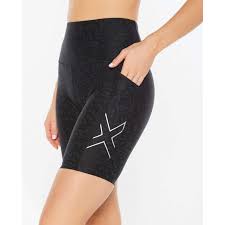 2XU Aero Reflect Hi-Rise Compression Shorts, Damen, Instinct Reflect/Silver Reflective