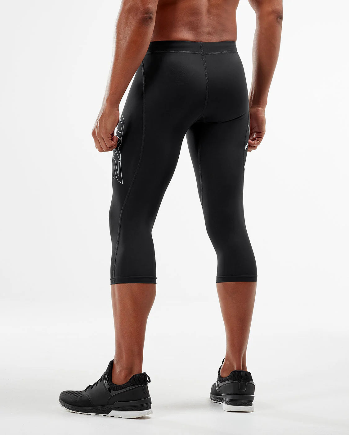 2XU Core Compression 3/4 Tight, Laufhose, Herren, Black/Silver Reflective