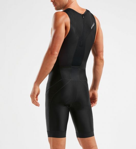 2XU Perform Rear Zip Trisuit, Herren, Black/Black